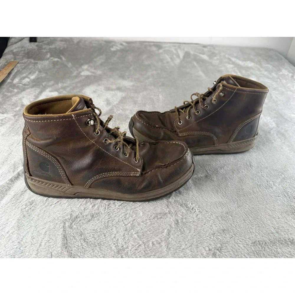 Carhartt Men's Moc Toe Leather Work Boots Brown 6